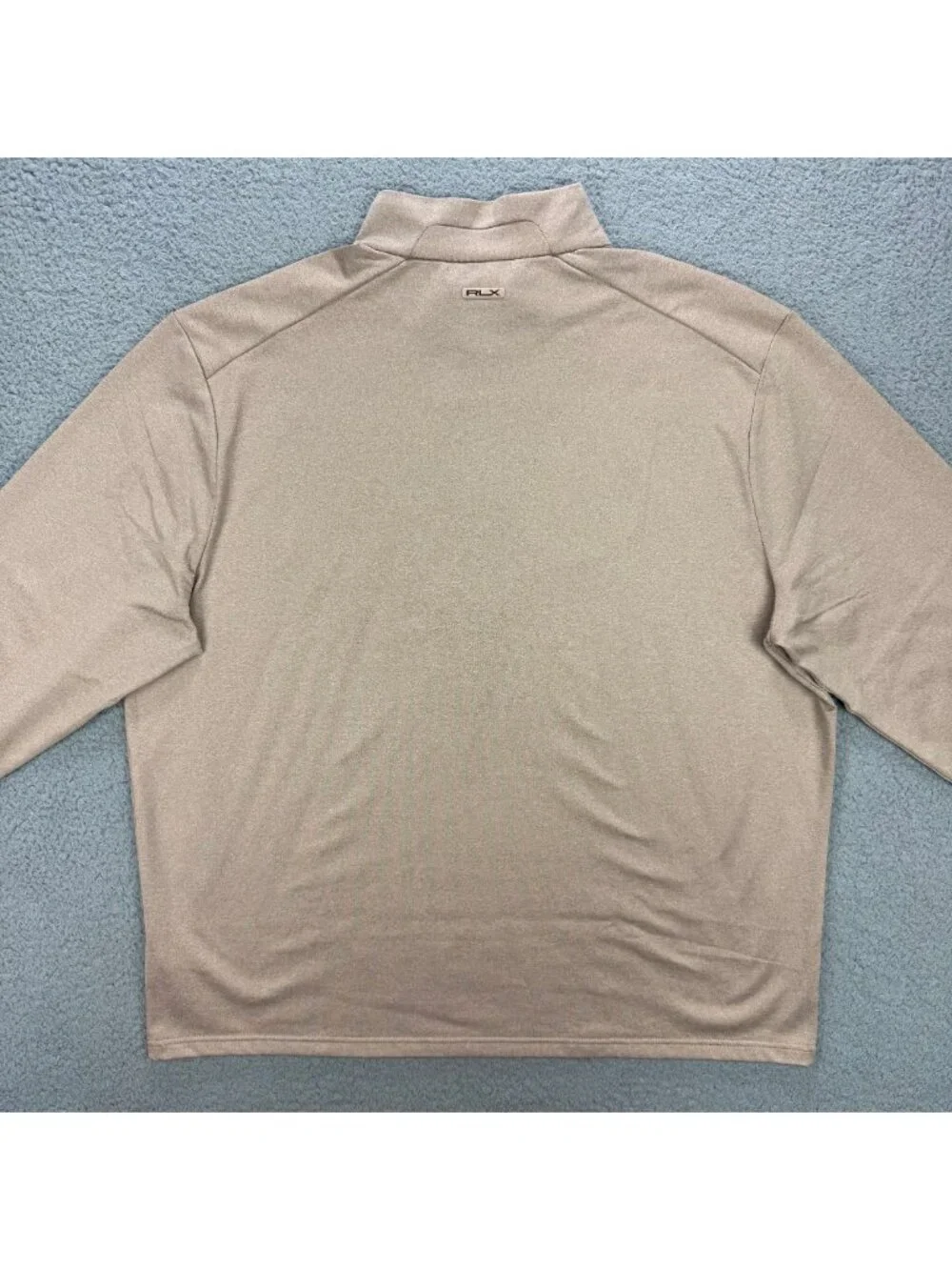 RLX Ralph Lauren Sweater Men XXL 2XL Beige Performance Jersey 1/4 Zip Golf Shirt